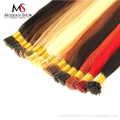 Wholesale 3c 7a hair any colored I tip human hair extension
